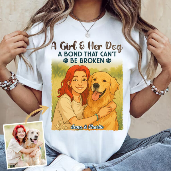 personalized girl and dog bond tshirt custom name pet lover gift 1.jpg