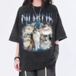 vintage cat graphic tee lightning print oversized casual shirt 1.jpg