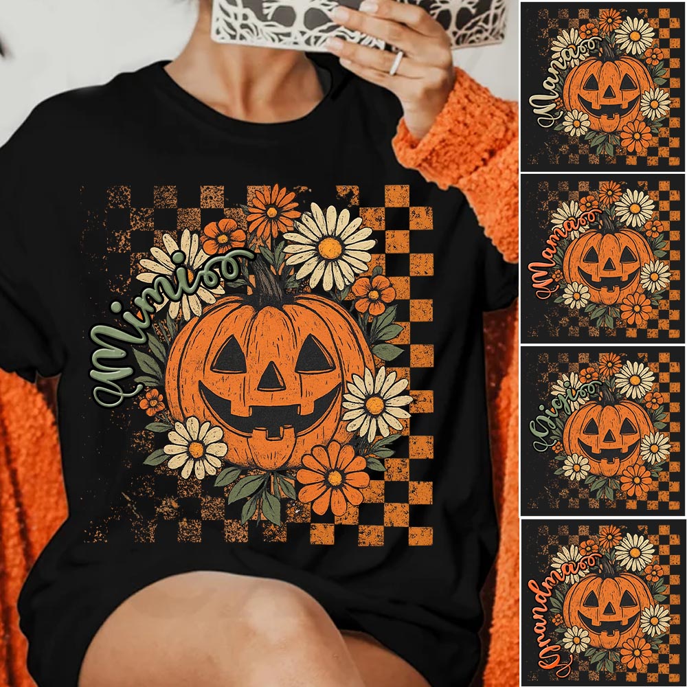 vintage halloween pumpkin floral checkered pattern t shirt for women 1.jpg vintage halloween pumpkin floral checkered pattern t shirt for women 1.jpg