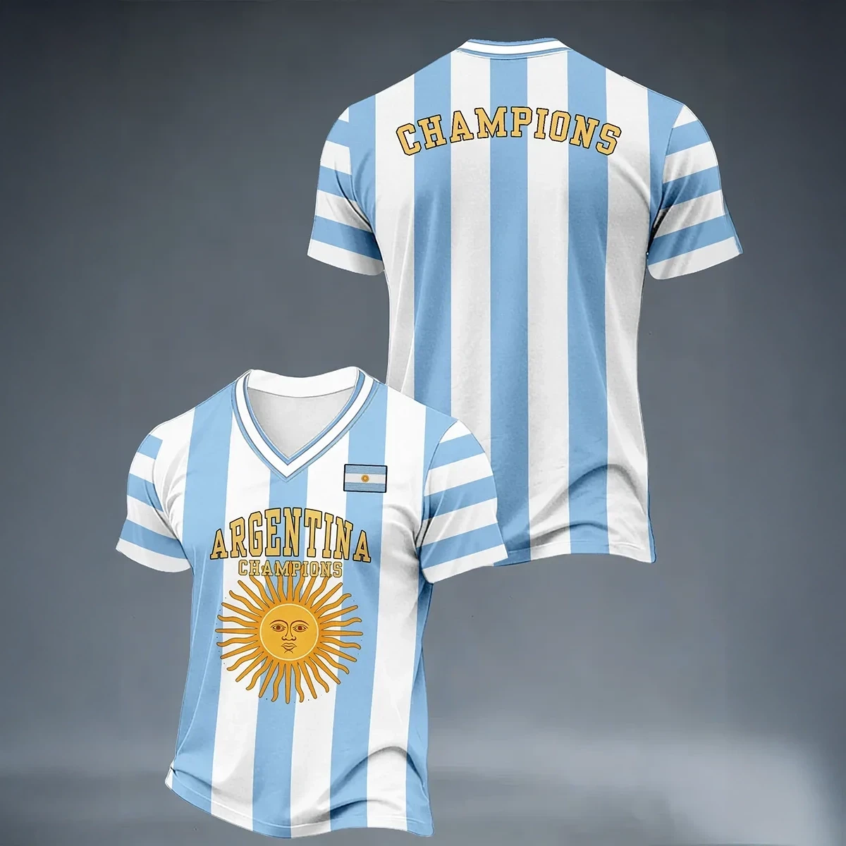 Argentina Champions V Neck Shirt 2026 FIFA World Cup Clothes Fan For Father.webp Argentina Champions V Neck Shirt 2026 FIFA World Cup Clothes Fan For Father.webp