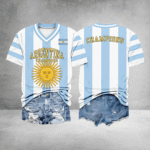 Argentina World Cup 2026 Champions V Neck Shirt FIFA World Cup Merch Soccer Players Gifts.png
