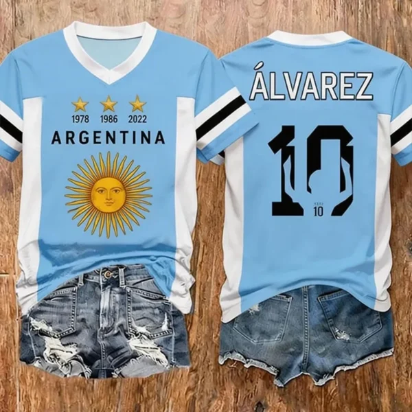 Argentine 2026 FIFA World Cup V Neck Shirt Soccer Fan Merch Present For Mothers Day.webp