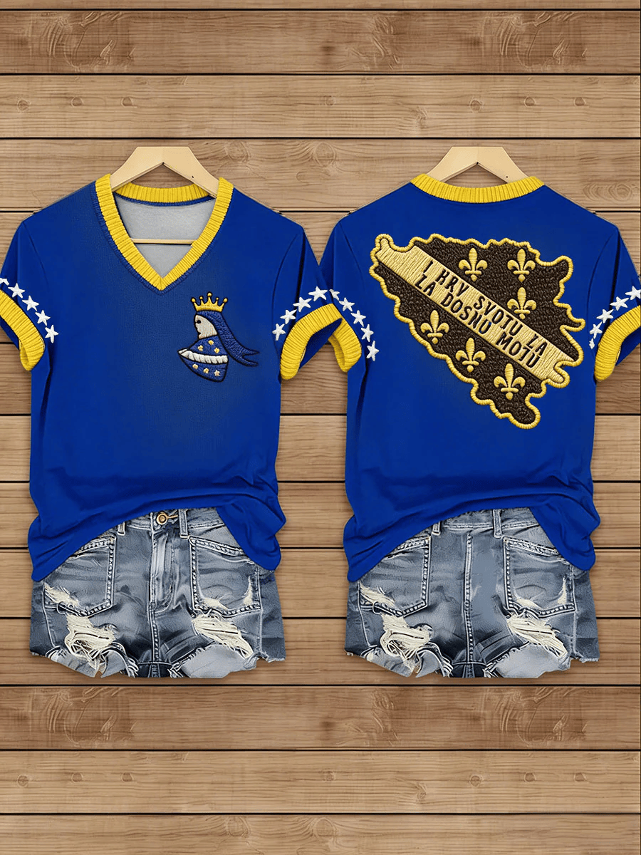 Bosnia And Herzegovina National Football V Neck Shirt World Cup 2026 Merch Soccer Fan Gifts.png Bosnia And Herzegovina National Football V Neck Shirt World Cup 2026 Merch Soccer Fan Gifts.png