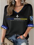 Bosnia And Herzegovina World Cup V Neck Long Sleeve Shirt Bosnia Soccer Merch Fan Clothes.png