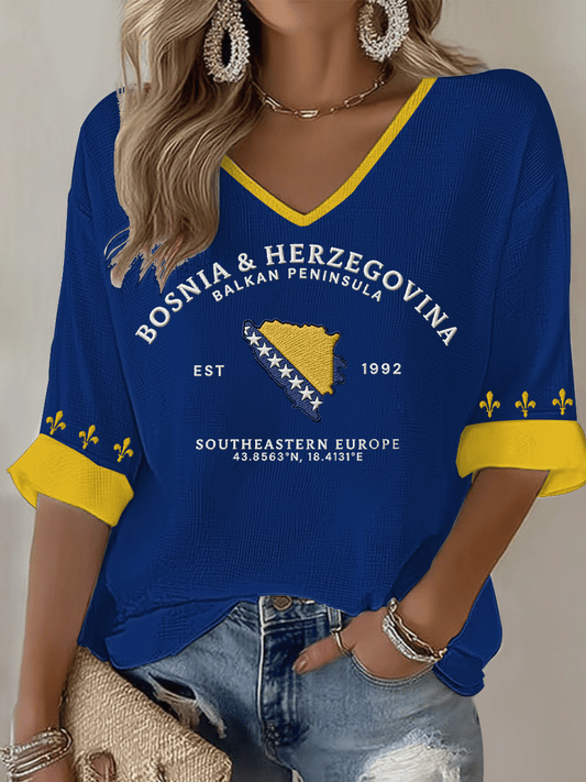 Bosnia Herzegovina World Cup V Neck Long Sleeve Shirt Bosnia FIFA World Cup Merch Gifts Idea.png