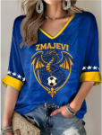 Bosnia World Cup 2026 Zmajevi V Neck Long Sleeve Shirt Soccer Outfit For Girlfriend.png