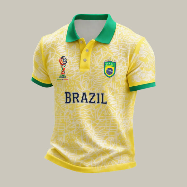 Brazil 2026 FIFA World Cup Polo Shirt Soccer Fan Merch Unique For Fathers Day.jpeg