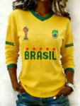 Brazil FIFA World Cup 2026 V Neck Long Sleeve Shirt Brazil World Cup Team Shirts Fan Gifts.jpeg
