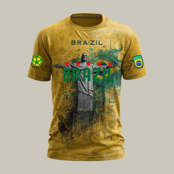 Christ The Redeemer Team Brazil Soccer T Shirt FIFA World Cup 2026 Clothes Unique For Father.jpeg