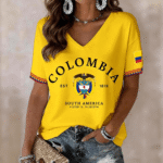 Colombia FIFA World Cup 2026 EST 1819 V Neck Shirt Colombia World Cup Games Apparel.png