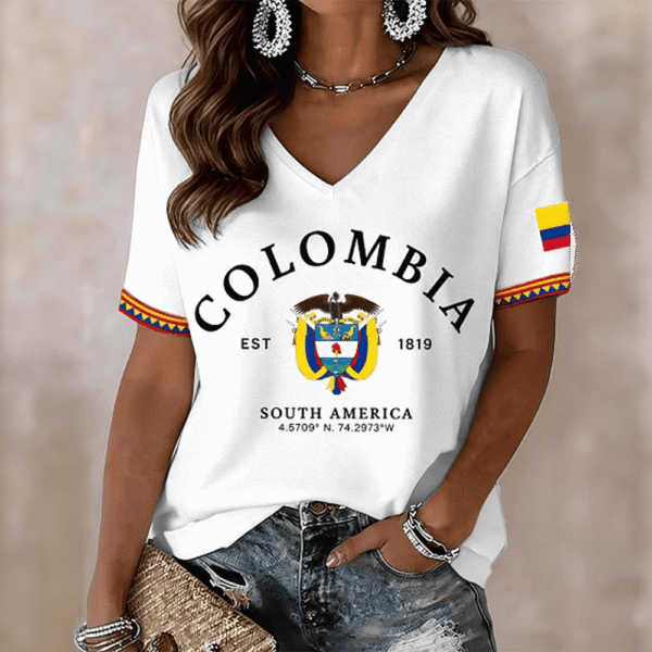 Colombia FIFA World Cup 2026 EST 1819 V Neck Shirt Soccer Outfits For Colombian.png