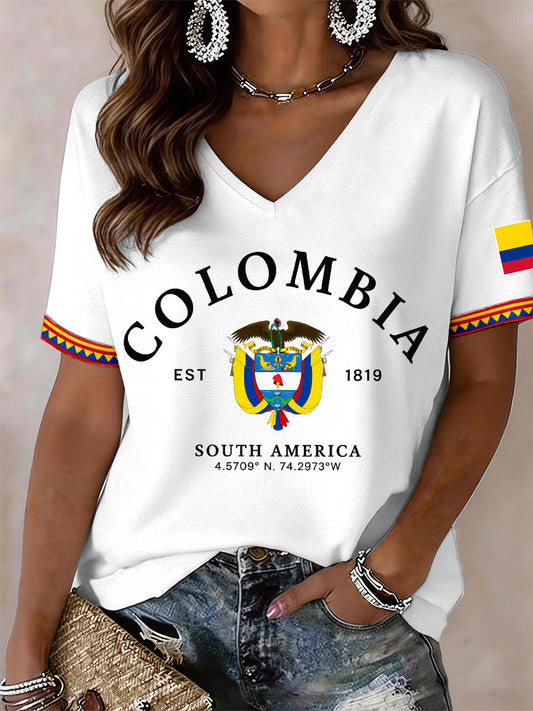 Colombia FIFA World Cup 2026 V Neck Shirt Colombia EST 1819 Shirt Soccer Fan Gifts.jpeg