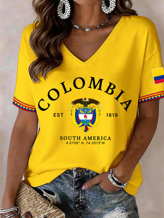 Colombia FIFA World Cup 2026 V Neck Shirt Colombia EST 1819 Shirt World Cup Fan Gifts.jpeg