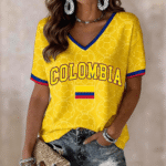 Colombia National Football Team V Neck Shirt FIFA World Cup Merch For Soccer Fan.png