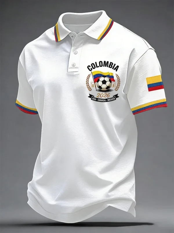 Colombia World Cup 2026 Polo Shirt Colombia Soccer Outfit Cool For Grandpa.webp
