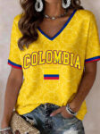 Colombia World Cup 2026 V Neck Shirt Colombia National Football Team Outfits For Women.jpeg