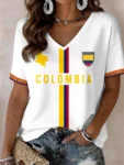 Colombia World Cup 2026 V Neck Shirt World Cup Merch Colombian Apparel Fan Gifts.webp