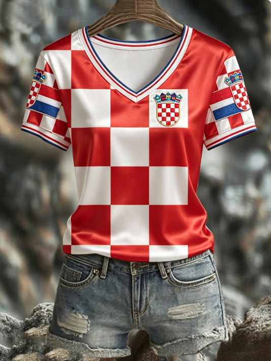 Croatia FIFA World Cup 2026 V Neck Shirt World Cup 2026 Haiti Clothing Soccer Lovers Gifts.jpeg