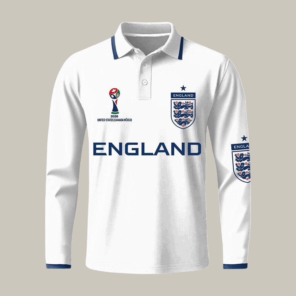 England FIFA World Cup 2026 Polo Long Sleeve Shirt Soccer Apparel Best For Fan.jpeg England FIFA World Cup 2026 Polo Long Sleeve Shirt Soccer Apparel Best For Fan.jpeg