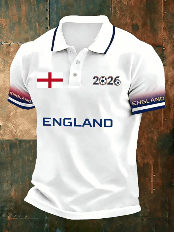 England World Cup 2026 Merch England Soccer Polo Shirt World Cup Clothing For Him.png