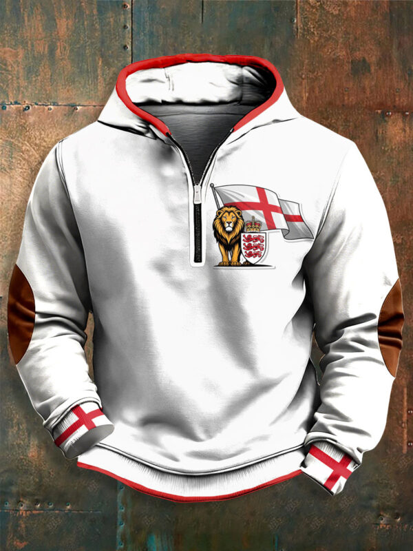England World Cup 2026 Merch English Lion Quarter Zip Hoodie For World Cup Fan.jpeg