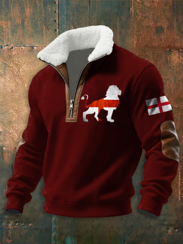 England World Cup 2026 Merch English Lion Zip Sweatshirt For World Cup Fan.jpeg