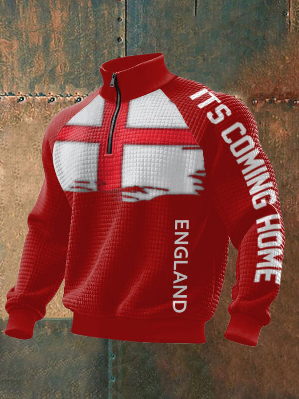 England World Cup 2026 Outfits Its Coming Home Zip Sweatshirt For Soccer Fan.jpeg