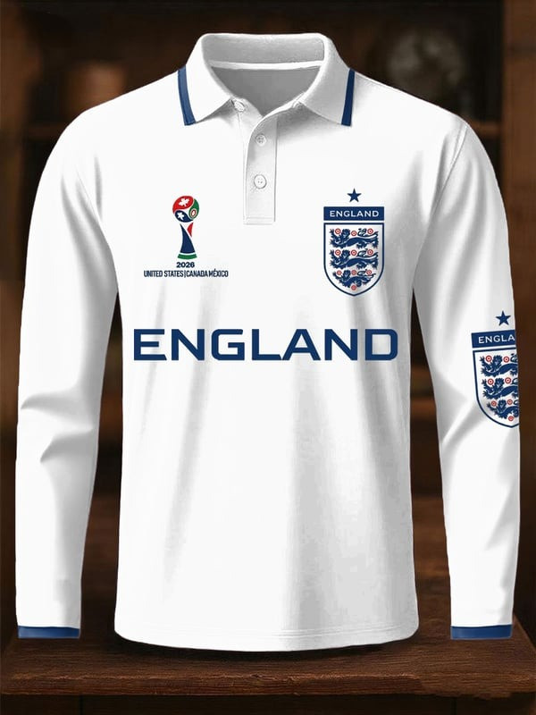 England World Cup 2026 Polo Long Sleeve Shirt World Cup Apparel Best Gifts For Soccer Fans.jpeg