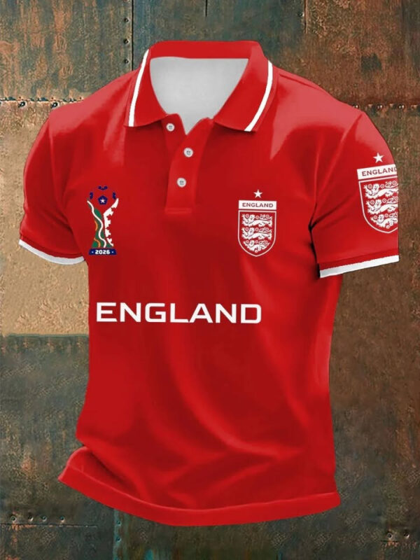 England World Cup 2026 Polo Shirt UK Soccer Clothing World Cup Merch For Fan.jpeg