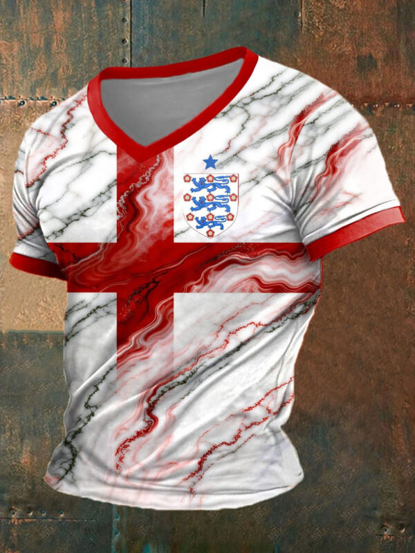 England World Cup 2026 V Neck Shirt World Cup Games Clothes For Soccer Lovers.jpeg