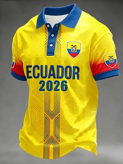 FIFA World Cup 2026 Ecuador Polo Shirt FIFA World Cup Ecuador Apparel Football Themed Gifts.webp