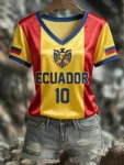 FIFA World Cup 2026 Ecuador V Neck Shirt Ecuador FIFA Clothing For Football Fan.webp