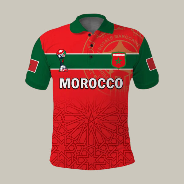 FIFA World Cup 2026 Morocco Polo Shirt Morocco Soccer Team Clothes Fan For Dad.jpeg