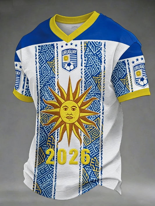 FIFA World Cup 2026 Uruguay V Neck Shirt Uruguay FIFA Clothing Football Themed Gifts.jpeg