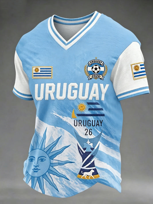 FIFA World Cup 2026 Uruguay V Neck Shirt World Cup Uruguay Clothing Best Football Gifts.jpeg