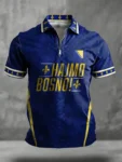 FIFA World Cup Bosnia Hajmo Bosno Zip Polo Shirt Bosnia World Cup Merch Soccer Fan Gifts.webp
