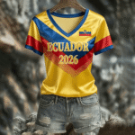 FIFA World Cup Ecuador V Neck Shirt Ecuador World Cup Team Outfits Sports Fan Apparel.png