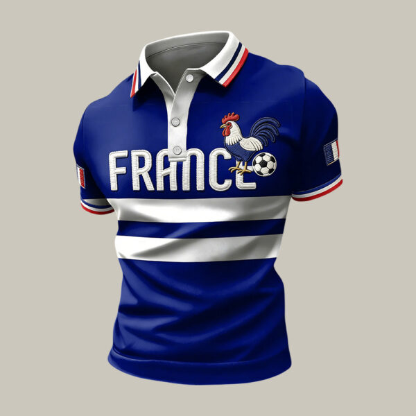 France 2026 FIFA World Cup Polo Shirt Rooster Art Game Day Shirt Soccer Lover Gift.jpeg