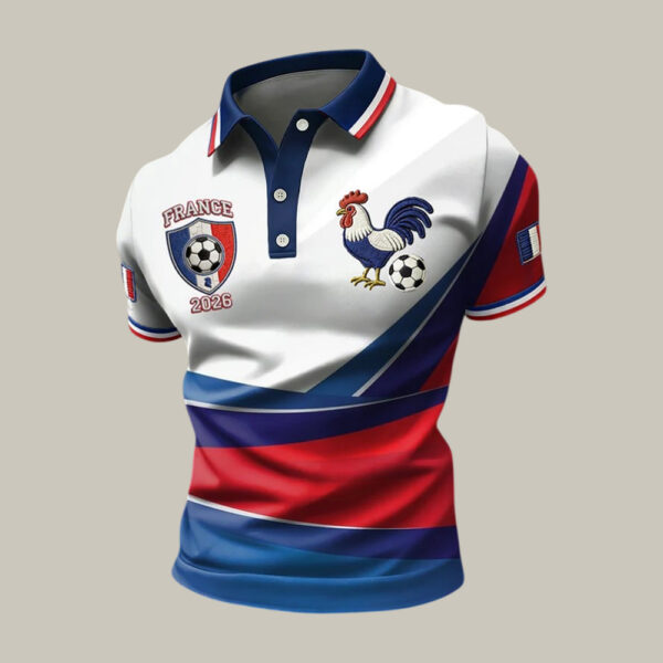 French 2026 FIFA World Cup Rooster Polo Shirt Soccer Clothes Game Day For Him.jpeg