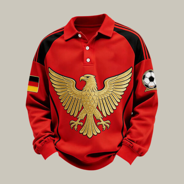 Germany 2026 FIFA World Cup Eagle Polo Long Sleeve Shirt Soccer Apparel For Dad.jpeg