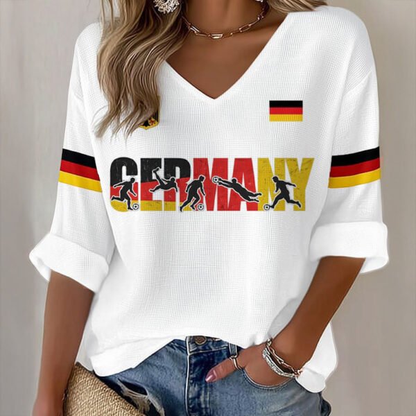 Germany FIFA Club World Cup Bracket V Neck Long Sleeve Shirt Game Day Clothing Soccer Fan Gear.jpeg