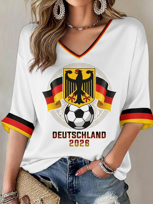 Germany FIFA World Cup 2026 Deutschland V Neck Raglan Shirt FIFA Merch Soccer Fan Gifts.jpeg