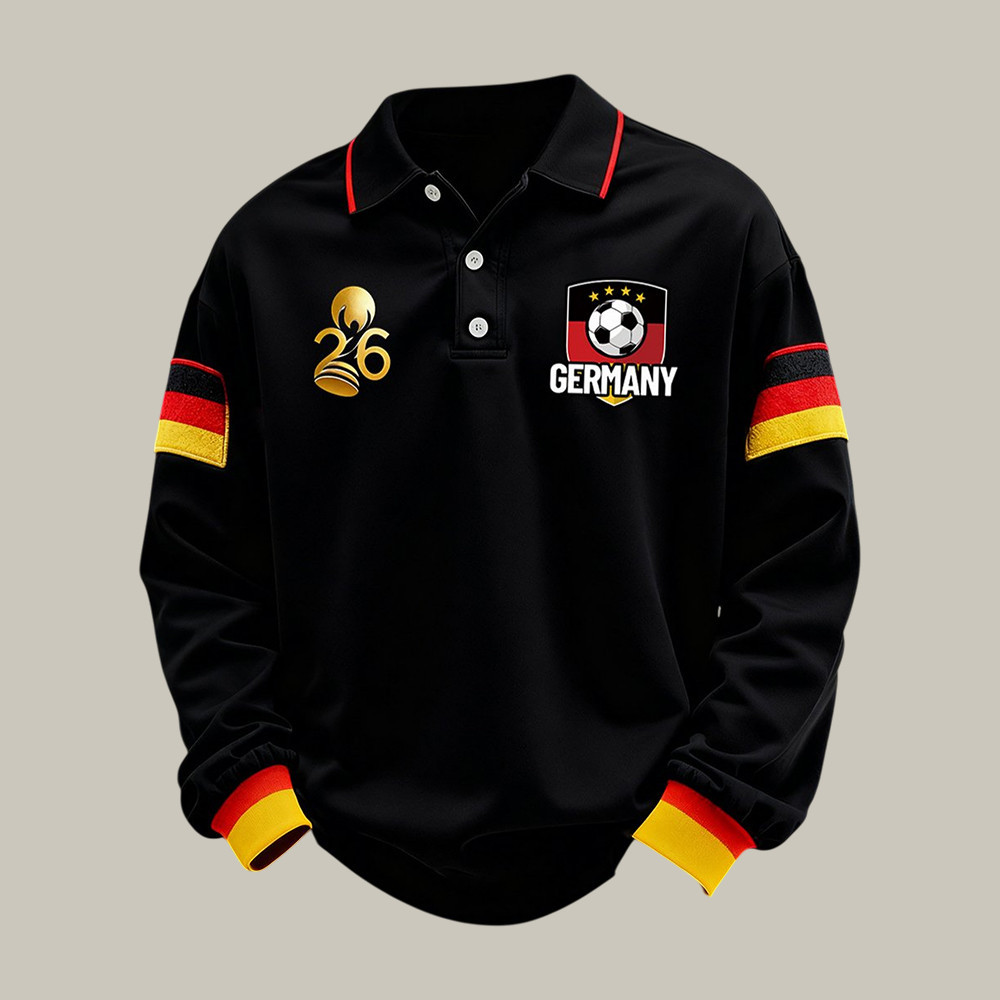Germany FIFA World Cup 2026 Polo Long Sleeve Shirt Game Day Clothing World Cup Gear.jpeg Germany FIFA World Cup 2026 Polo Long Sleeve Shirt Game Day Clothing World Cup Gear.jpeg