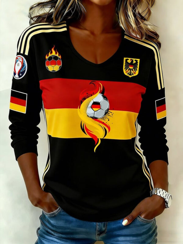 Germany World Cup 2026 Merch Deutschland Team V Neck Long Sleeve Shirt Soccer Clothes Gifts.jpeg