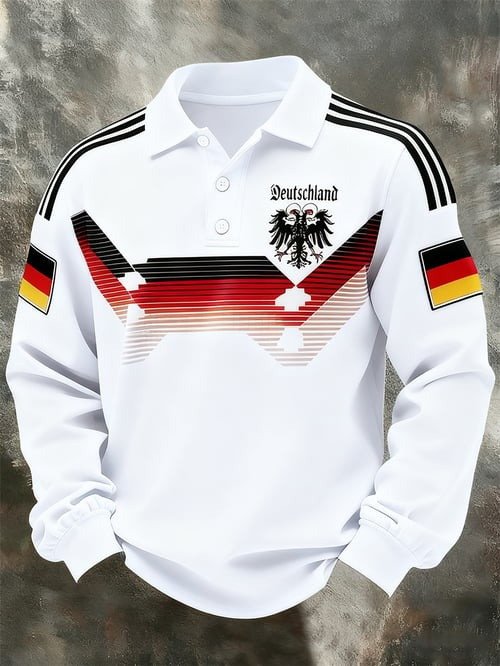 Germany World Cup 2026 Merch Team Germany Long Sleeve Polo Shirt Game Day Fashion.jpeg
