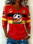 Germany World Cup 2026 Merch Team Germany Soccer V Neck Long Sleeve Shirt Gifts Idea.jpeg