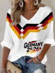 Germany World Cup Team 2026 V Neck Long Sleeve Shirt Germany World Cup Apparel.jpeg