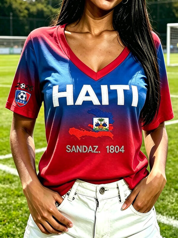Haiti FIFA World Cup 2026 Sandaz 1804 V Neck Shirt World Cup 2026 Haiti Fan Outfits.jpeg