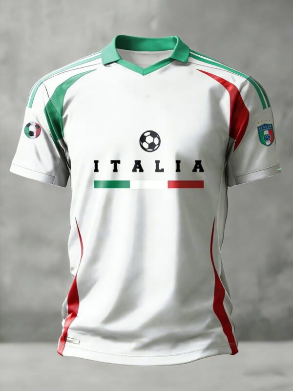 Italy 2026 World Cup Merch Milano Italia Soccer Short Sleeves With V Neck And Collared.jpeg