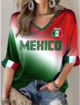 Mexico World Cup 2026 V Neck Long Sleeve Shirt Mexican Soccer Shirts For FIFA Fan.png